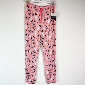Kensie Pink Drawstring Halloween / Ghost / Bat / Pumpkin Design Pajama Pant M
